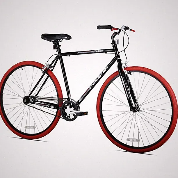 700c Thruster Fixie Steel Frame Road Bike, Single Speed, Rider Height 5'4"+, Red