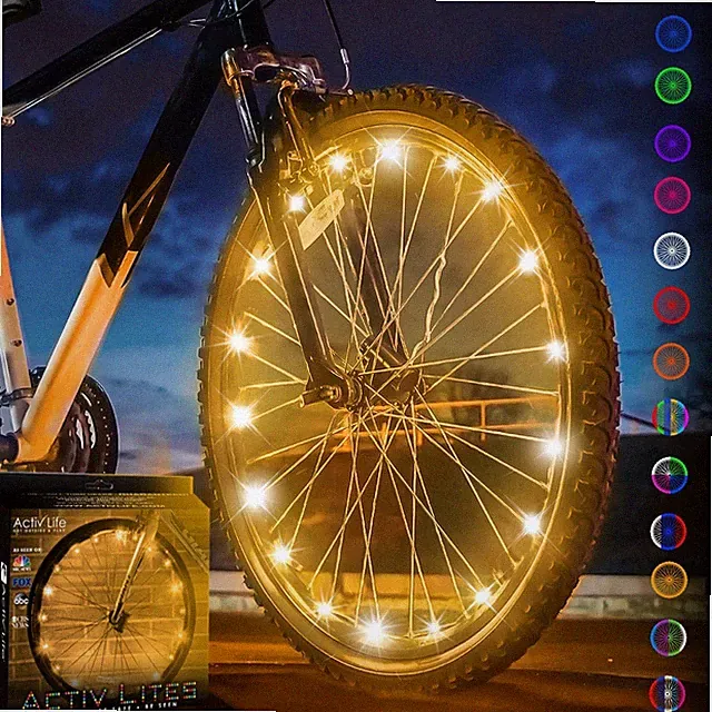 Activ Life LED Bike Wheel Lights with Batteries Included, Get 100% Brighter a...