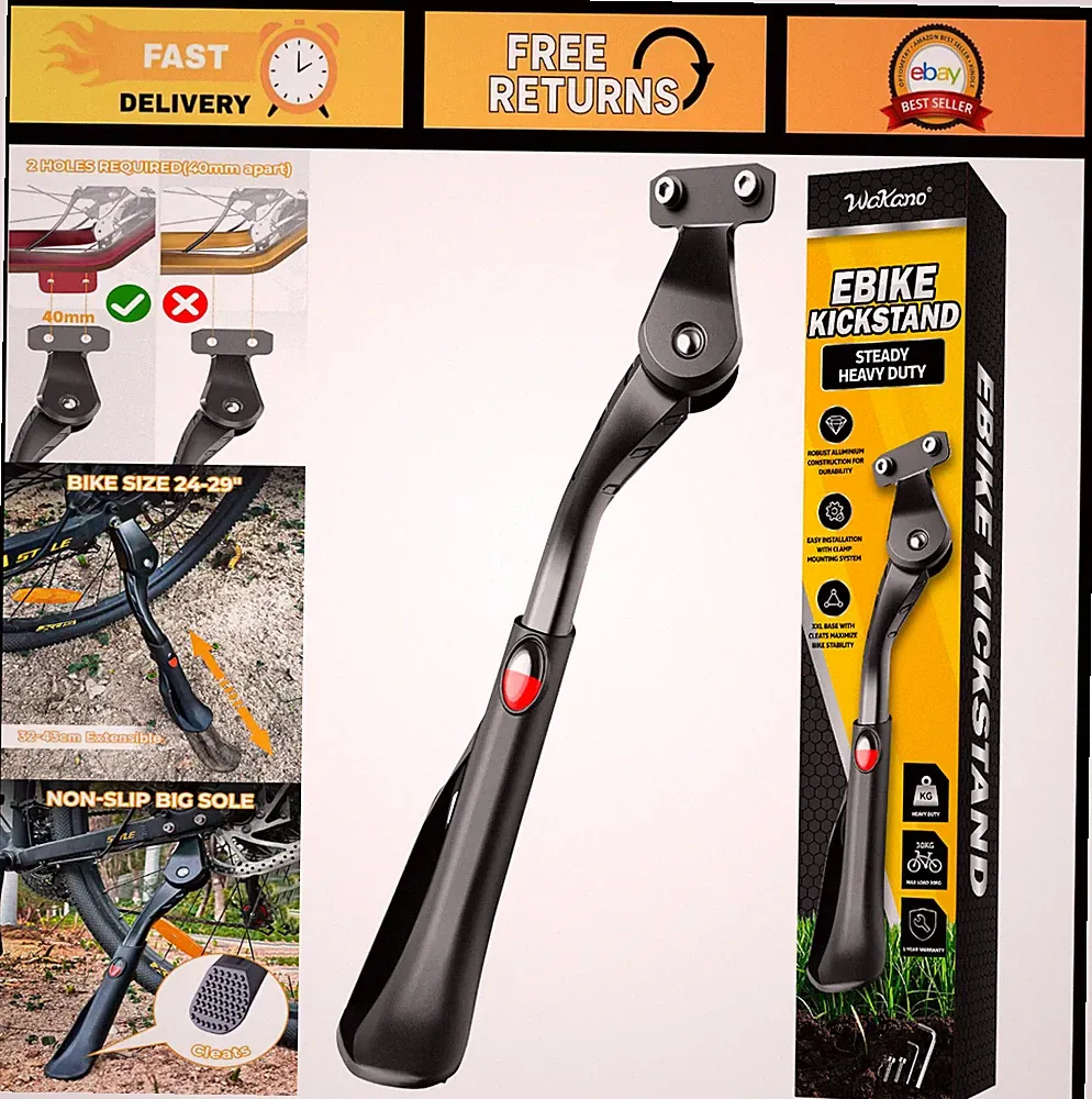 Adjustable Bike Kickstand 24"-29" for Adult, Electric, Mountain & Fat Tire Bikes