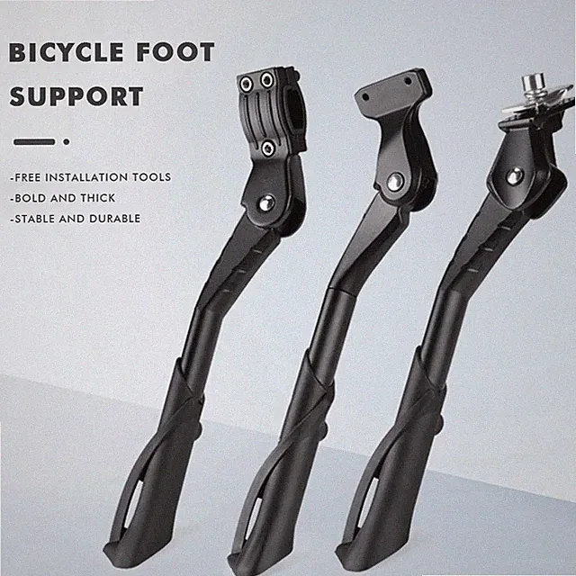 Adjustable Bike Kickstand Aluminum Alloy MTB Folding Snow Bicycle Support Stand
