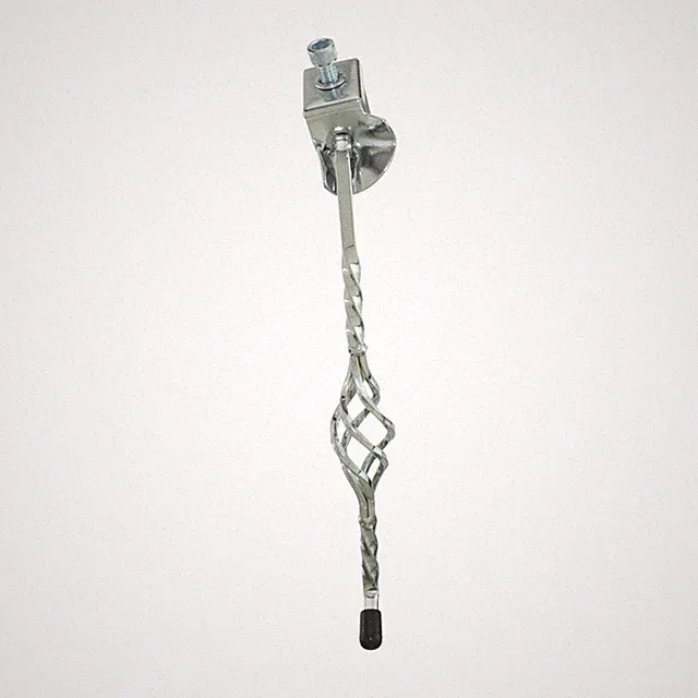 Bicycle Cage Twisted Kickstand Center Stand 10-1/2" Chrome Lowrider Cruiser