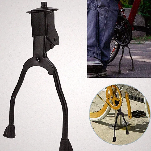 Bike Kickstand Double Leg Center Mount Adjustable Stainless Steel Fits 26" Bikes