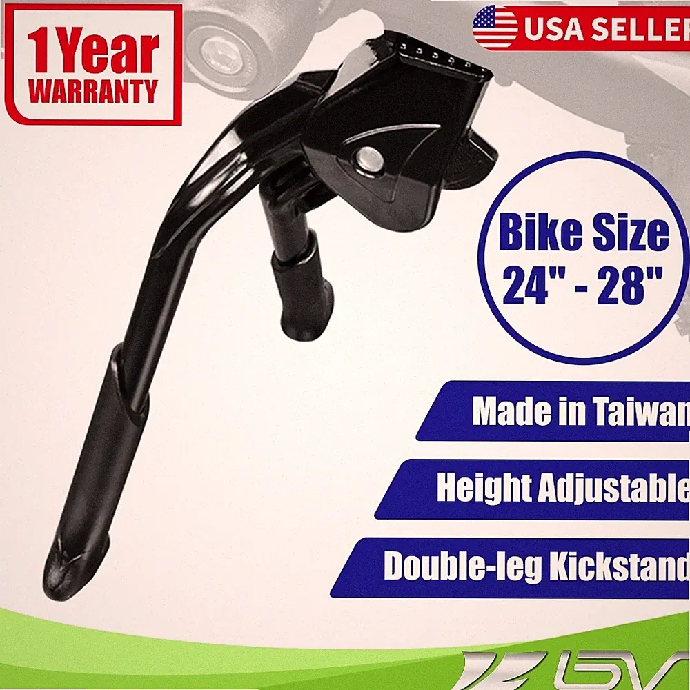 BV Bike Kickstand Double Leg Adjustable Center Mountain Bicycle Stand 24"-28"