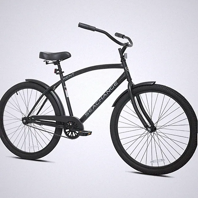 Men's 26" Seachange Classic Beach Cruiser Bike Steel Frame, Single-Speed, Black