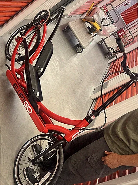 Preowned red ElliptiGO 8C Long Stride Fitness Bike Bicycle