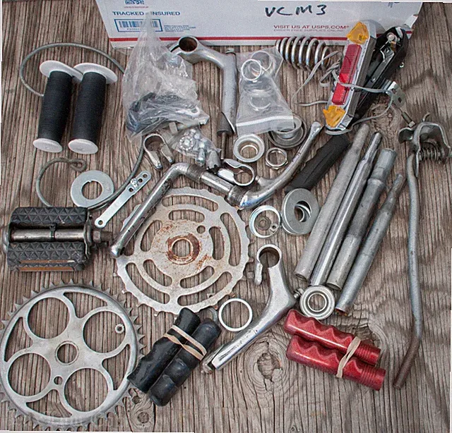 Vintage Bicycle VC3 Crank Stems Light Grips Pedals Seatpost Schwinn Cruiser Bike