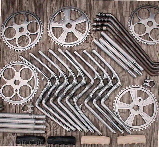 Vintage Schwinn Bike CRANKS 4Hole SPROCKET SEATPOST Clamp PEDALS Cruiser Bicycle